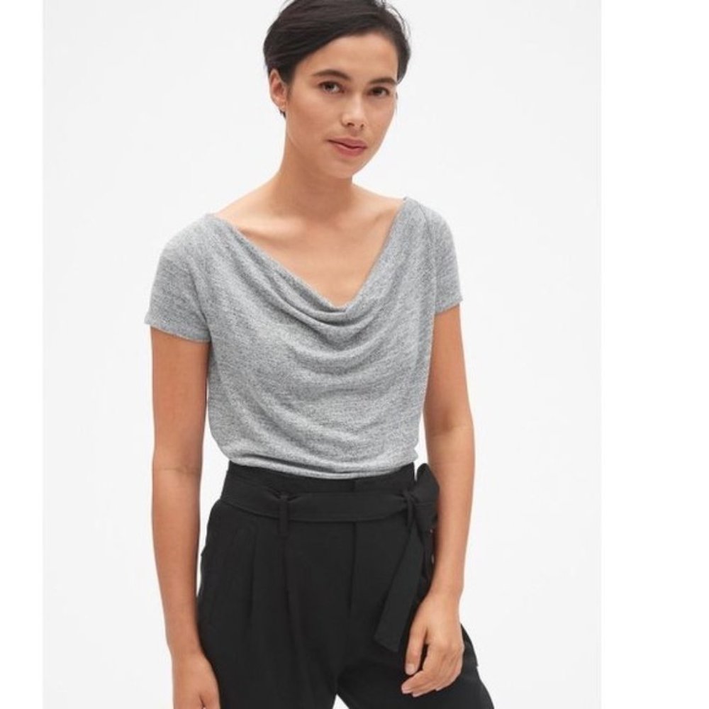 Gap Softspun Short Sleeve Cowl-Neck Top